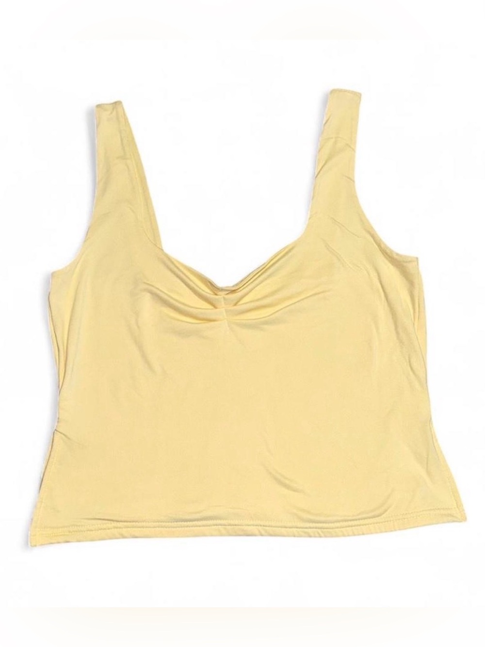 Rue21 Pale Yellow Scoop Tank with Subtle Front Ruching